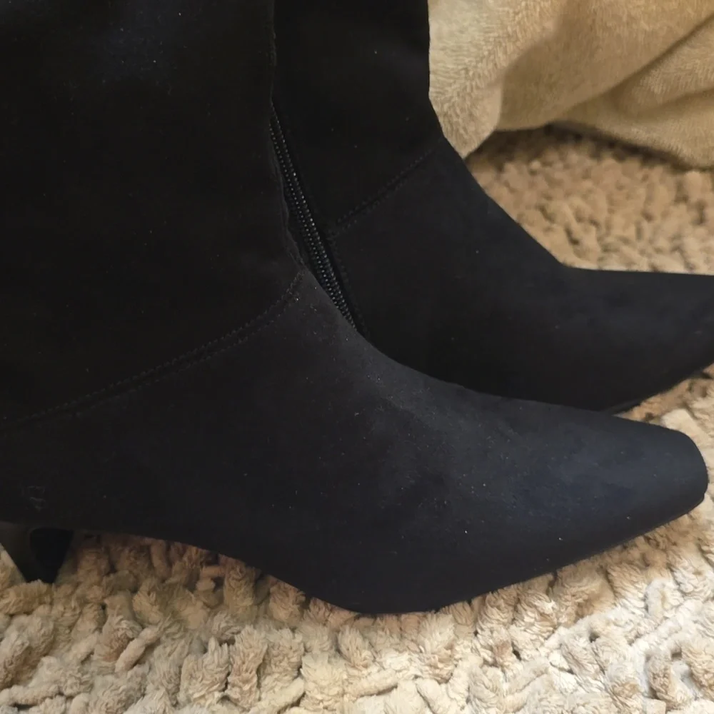 Worthington Women's Size 6.5 Black Over The Knee Brushed‎ 2 In Heel Boots